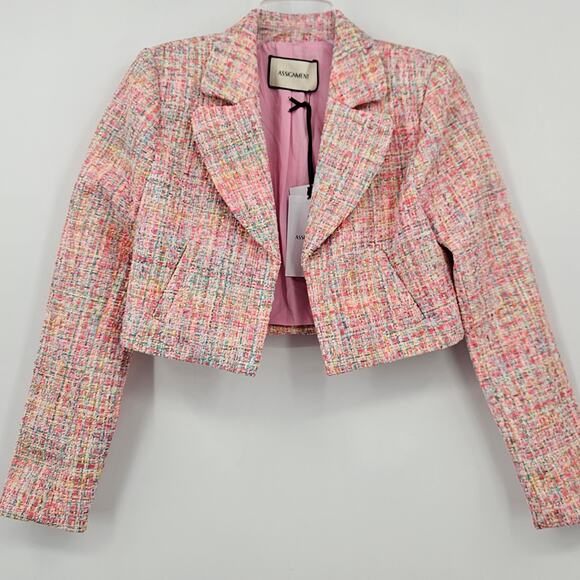 ASSIGNMENT Maribel Cropped Jacket‎ in Multi Sprinkles NWT Size XXS - Picture 6 of 12